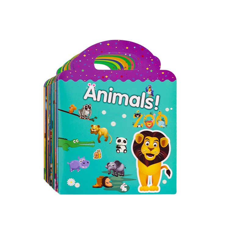 Cute Cartoon Anime Reusable Sticker Album for Collecting, Small Activity Album with 30 Puffy Stickers to Start