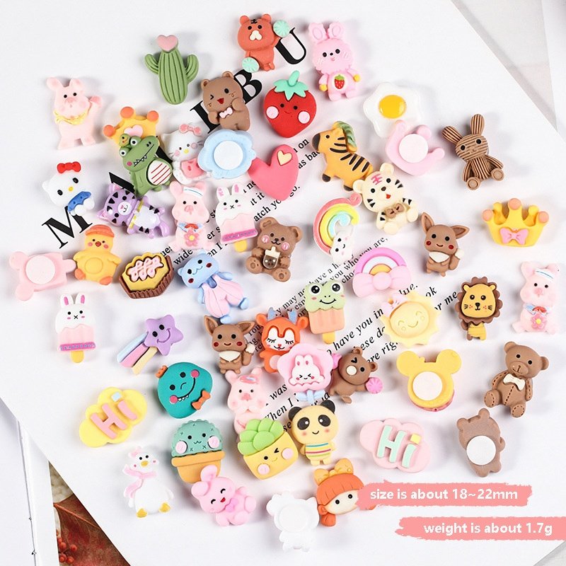 3D resin stickers cute cartoon water cup self adhesive stickers mixed diy phone shell refrigerator bottle plastic deco stickers