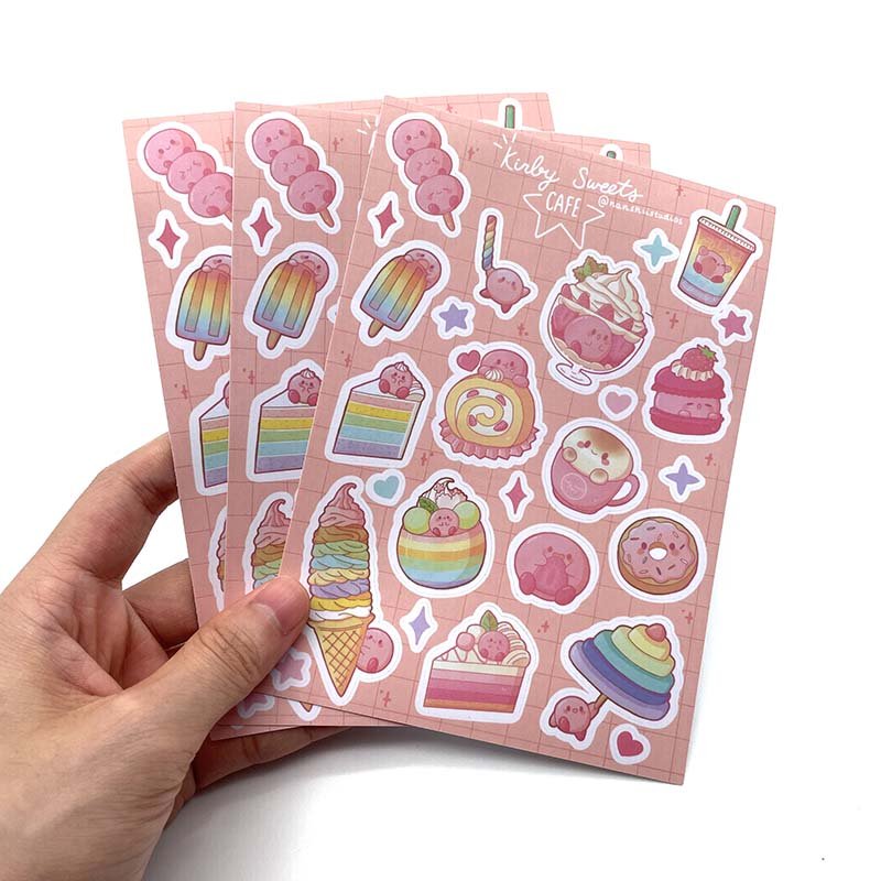 Eco-friendly Adhesive Cartoon Kiss Cut Sticker Sheet Custom Paper Sheet Sticker Printing