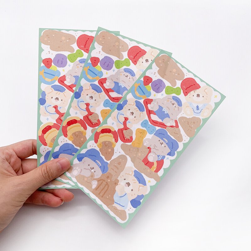 Eco-friendly Adhesive Cartoon Kiss Cut Sticker Sheet Custom Paper Sheet Sticker Printing