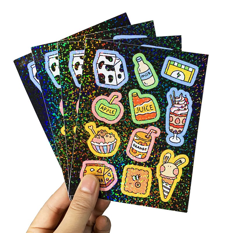 Eco-friendly Adhesive Cartoon Kiss Cut Sticker Sheet Custom Paper Sheet Sticker Printing