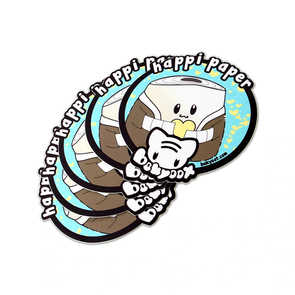 Custom Design Personalized Logo Self Adhesive Waterproof PVC Vinyl Cartoon Die Cut Sticker