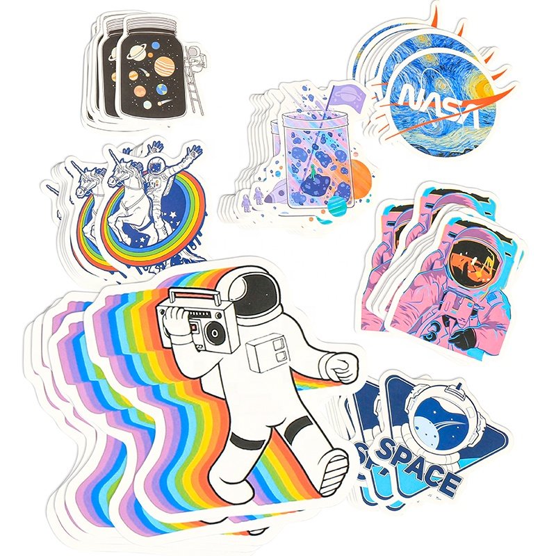Custom UV Resistant Vinyl PVC Cartoon Die cut Sticker Durable Waterproof Self Adhesive Logo Label Outdoor Decorative Stickers