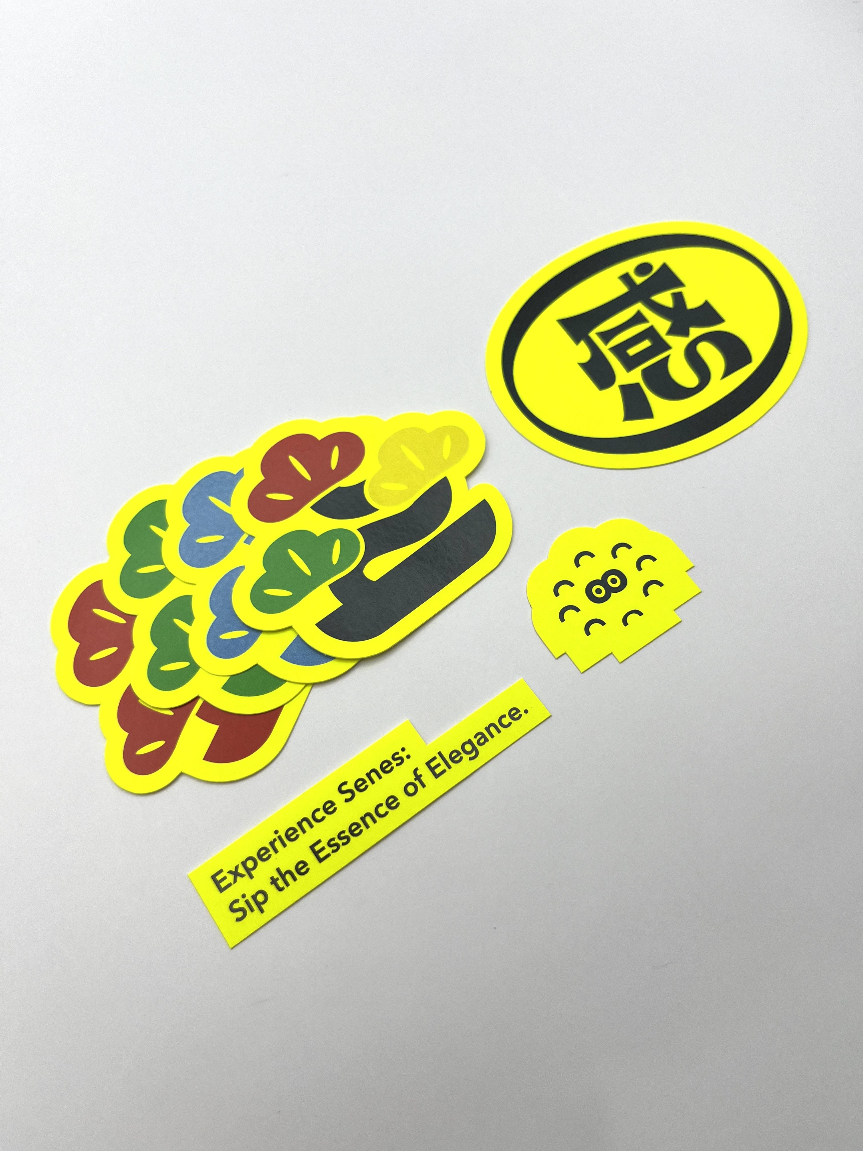 Colors Fluorescent Green Yellow Pink Orange Label Stickers Cartoon Sticker Die Cut Stickers Fluorescent
