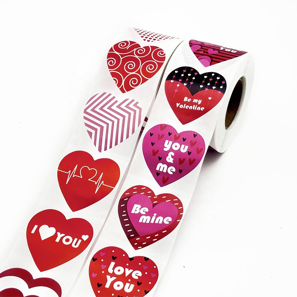 New Valentine's Day Love Stickers Valentine's Gift Decorative Labels printing logo pvc self-adhesive sticker