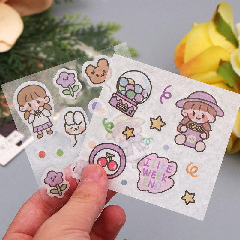 48 Cute Mascot cartoon stickers Hand Tent Anime Kiss Cut Die Cut sticker For Children Table Wall Decor Books And Toys