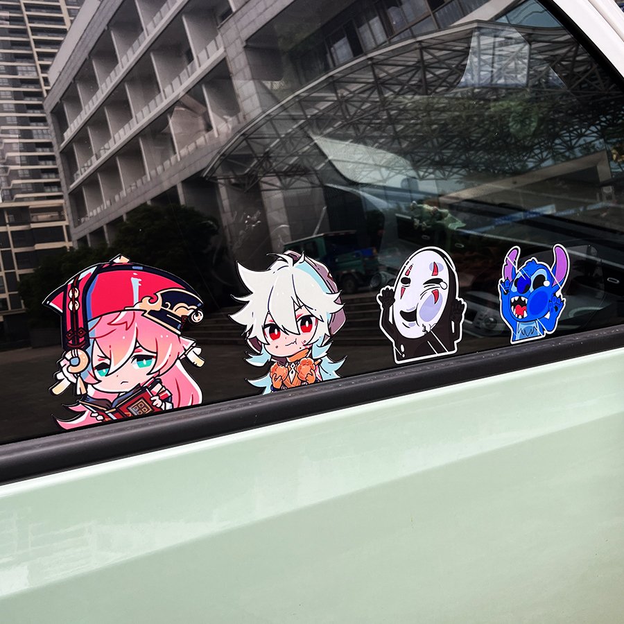 Funny Window Cute Transfer Car Anime Stickers Vinyl Waterproof Peeping Cartoon Decal Anime Car Sticker