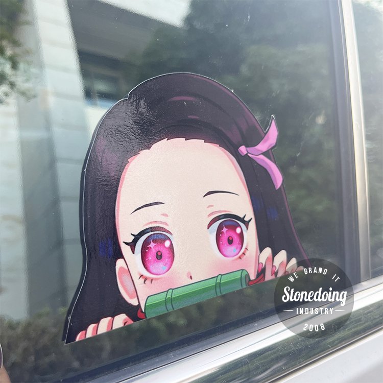 Funny Window Cute Transfer Car Anime Stickers Vinyl Waterproof Peeping Cartoon Decal Anime Car Sticker