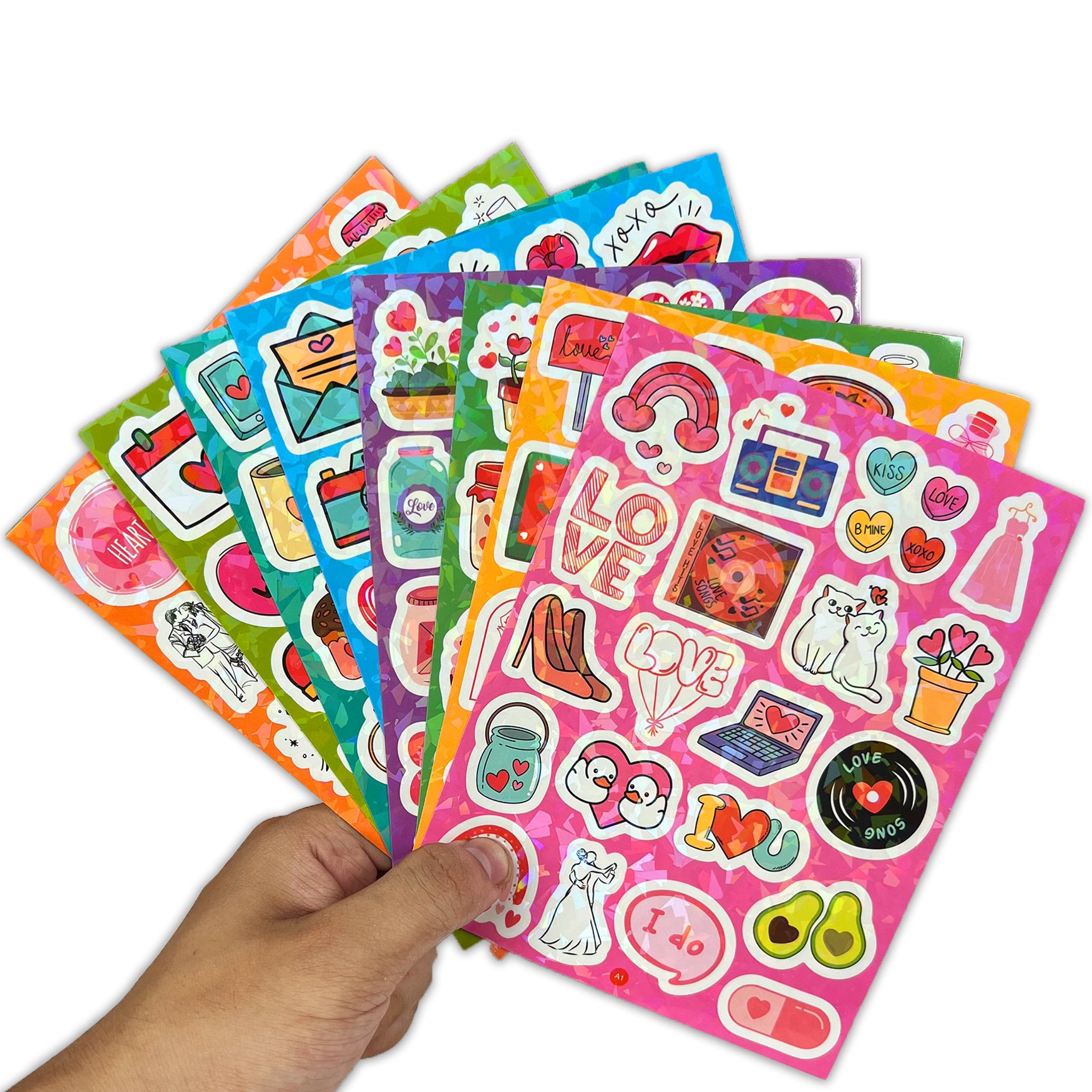 Custom Vinyl Waterproof Self Adhesive Planner Sticker Sheet Paper Sheet Label Logo Kiss Cut Cartoon Sticker Sheet Custom