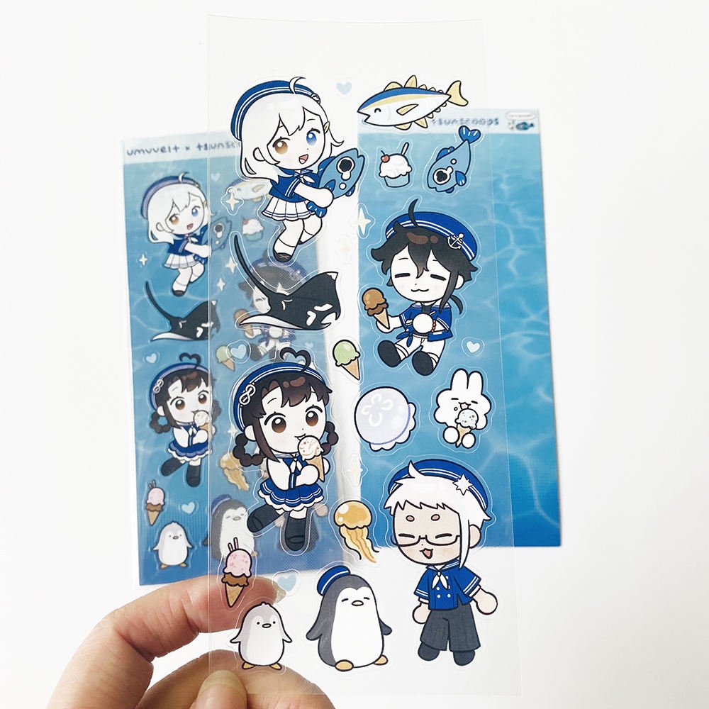 Personalized Cartoon Logo Clear Die Cut Sticker Holographic Vinyl Stickers Custom Kiss Cut Sticker Sheet