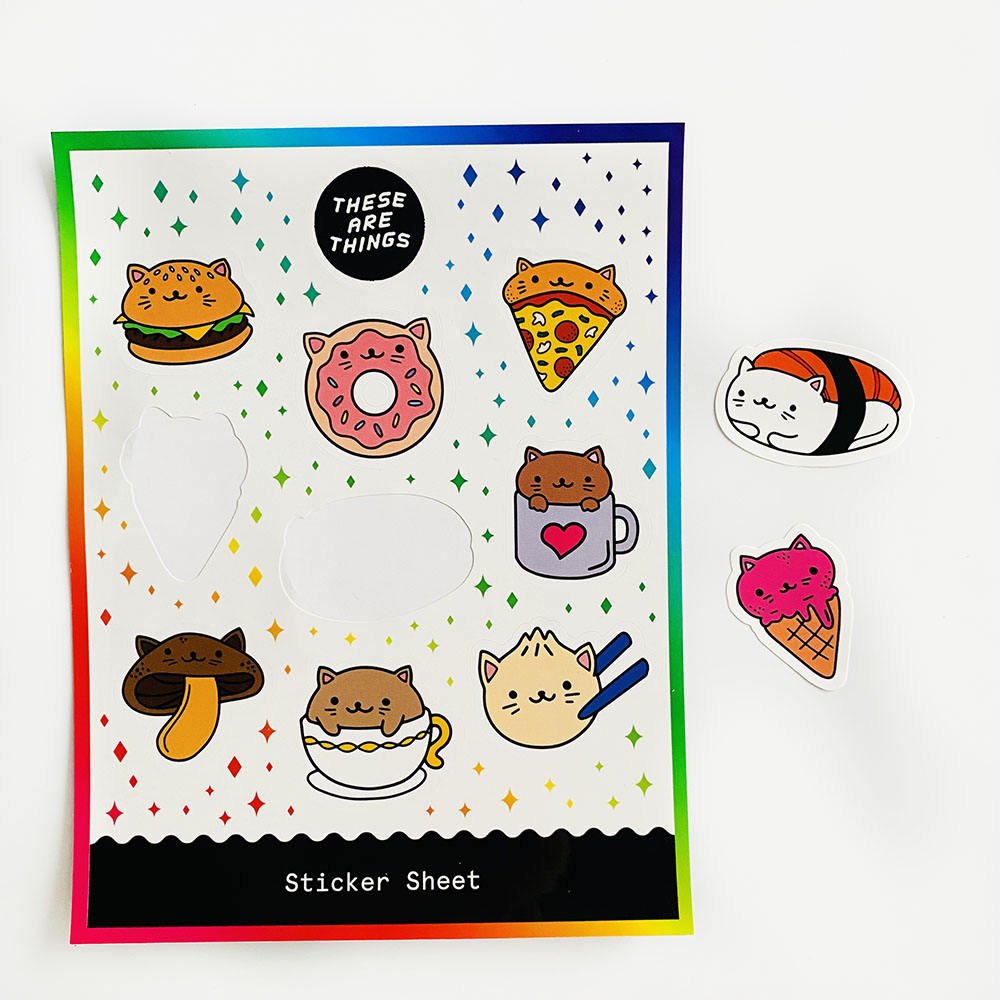 Personalized Cartoon Logo Clear Die Cut Sticker Holographic Vinyl Stickers Custom Kiss Cut Sticker Sheet