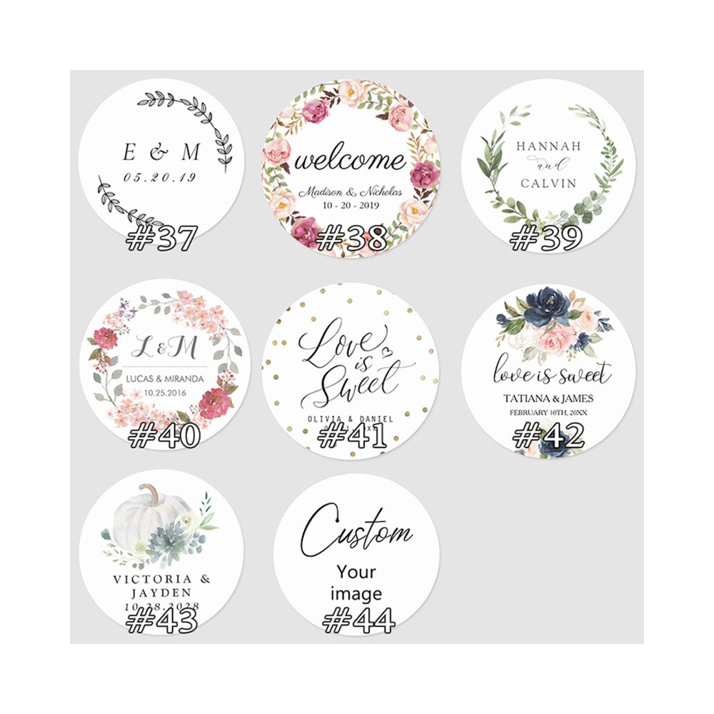 Decorative Sticker Waterproof Round Kiss Cut Thank You Words Adhesive Custom Vinyl Decal Stickers