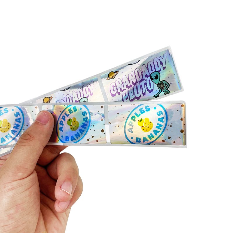 Printing custom wholesale deluxe holographic label packaging stickers