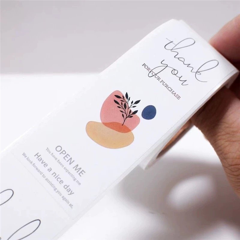 Custom Die Cut Glossy Shape Company Logo Vinyl Sticker Waterproof Paper Adhesive Craft Gift Wrapping Packaging Rolled Packing