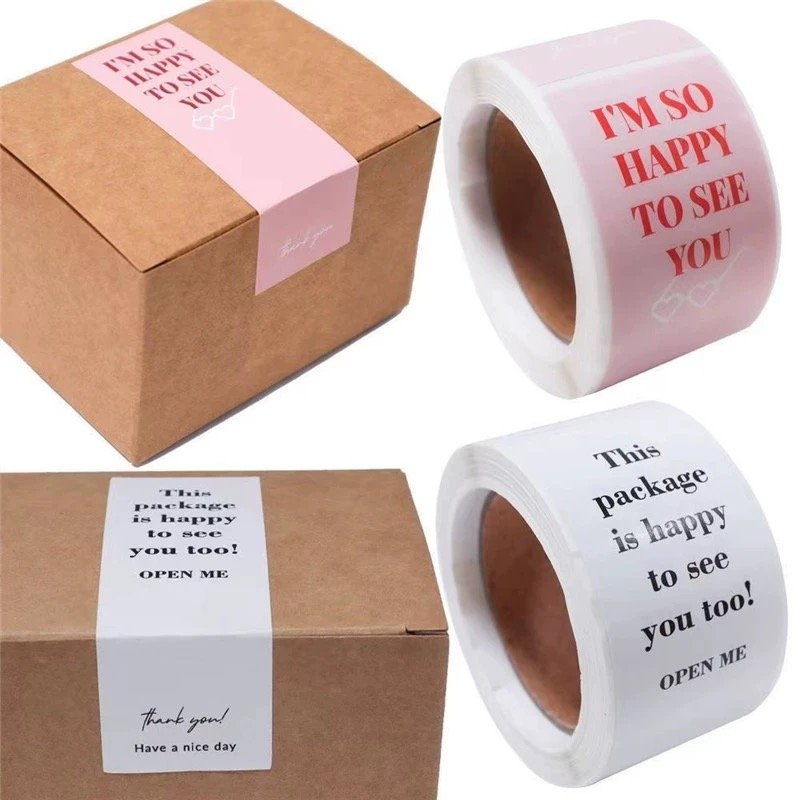 Custom Die Cut Glossy Shape Company Logo Vinyl Sticker Waterproof Paper Adhesive Craft Gift Wrapping Packaging Rolled Packing
