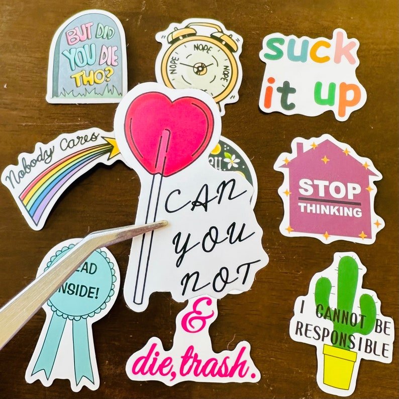 Cartoon Stickers Waterproof Self Adhesive UV Printing Customized Die Cut Funny Cartoon Stickers