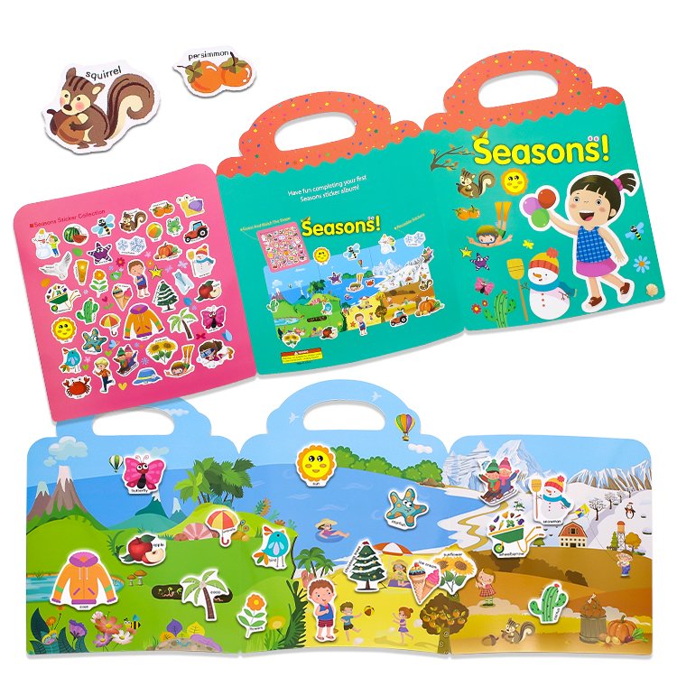 YALONG YLWG10129 Custom Kids Portable Quiet Book Die Cut Stickers Imagination and Creativity Static Sticker Book