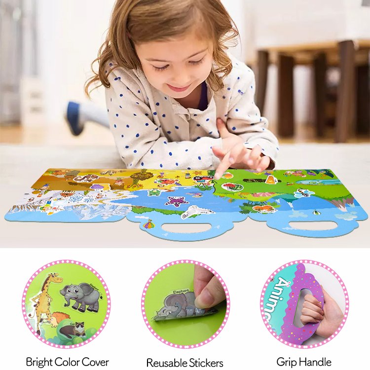 YALONG YLWG10129 Custom Kids Portable Quiet Book Die Cut Stickers Imagination and Creativity Static Sticker Book