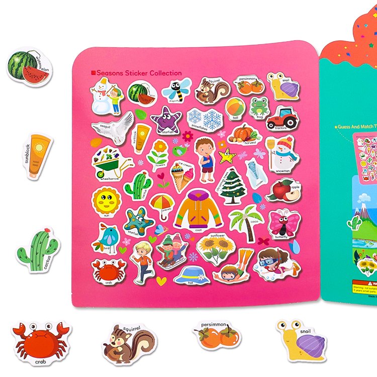 YALONG YLWG10129 Custom Kids Portable Quiet Book Die Cut Stickers Imagination and Creativity Static Sticker Book