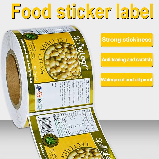 5*5cm Bulk Food Label Stickers Customized Reel Stickers Customized Waterproof Advertising Trademark Logo Printing Stickers
