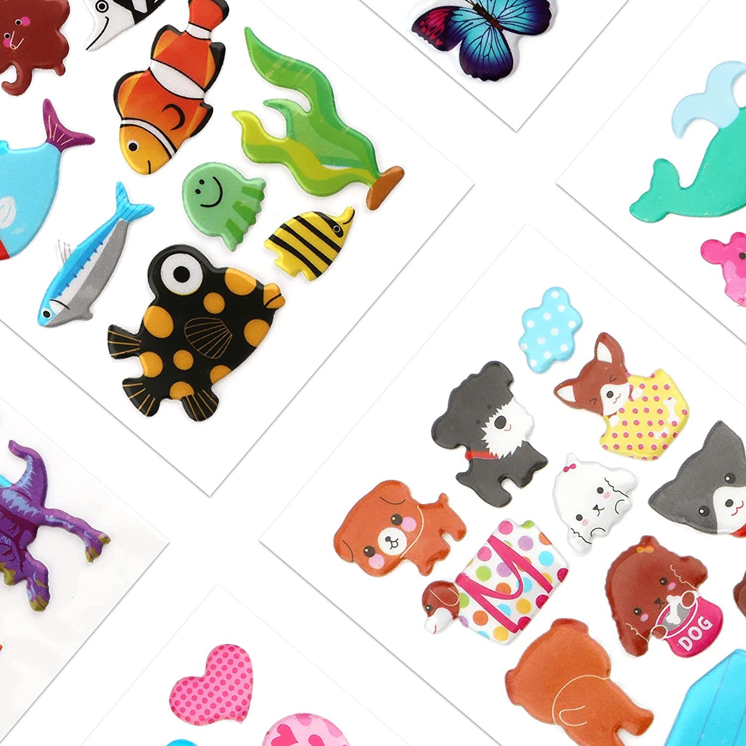 Custom Cute Cartoon Patterns Reusable 3d Puffy Sticker Non-toxic Vivid Puffy Kids Stickers