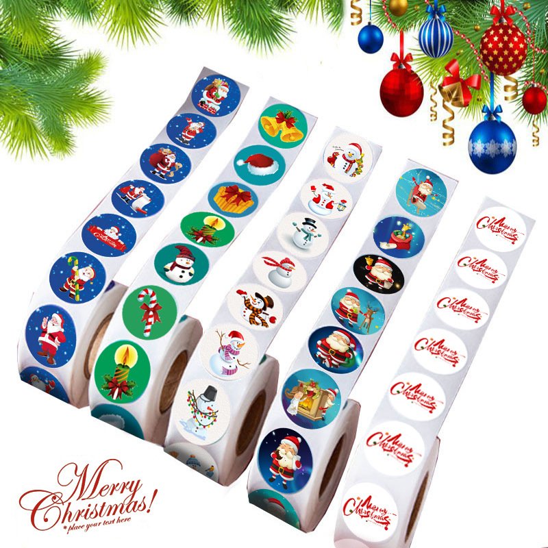 Christmas stickers roll pack stickers cartoon hand stickers