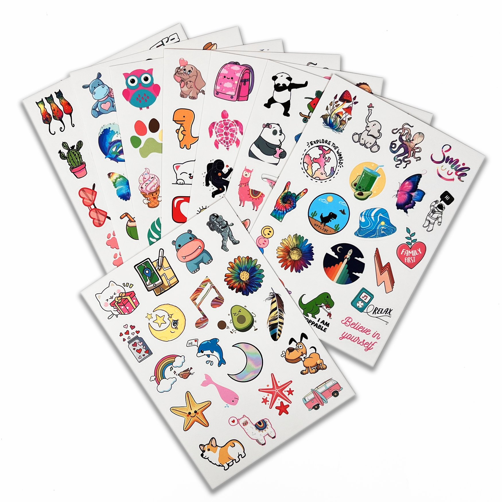 Custom Waterproof Kiss Cut Vinyl Paper Sticker Sheets With Logo For Sale Adhesive Cartoon Die Cut Decorative Kiss Cut Sticker