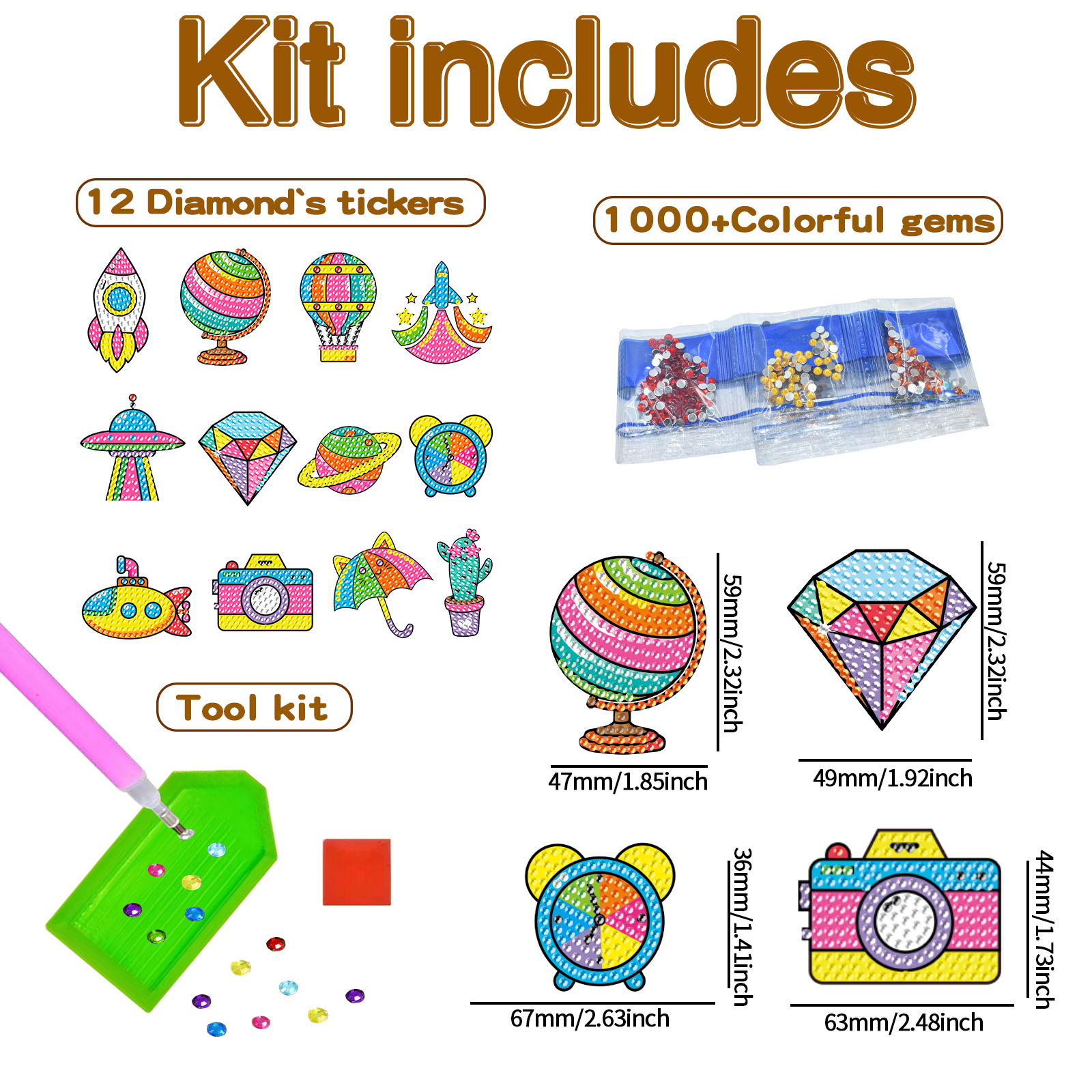 Customized Diamond Painting DIY Wholesale Painting Set Children's Cartoon Spaceship Planet Cute 5d Diamond Painting Stickers