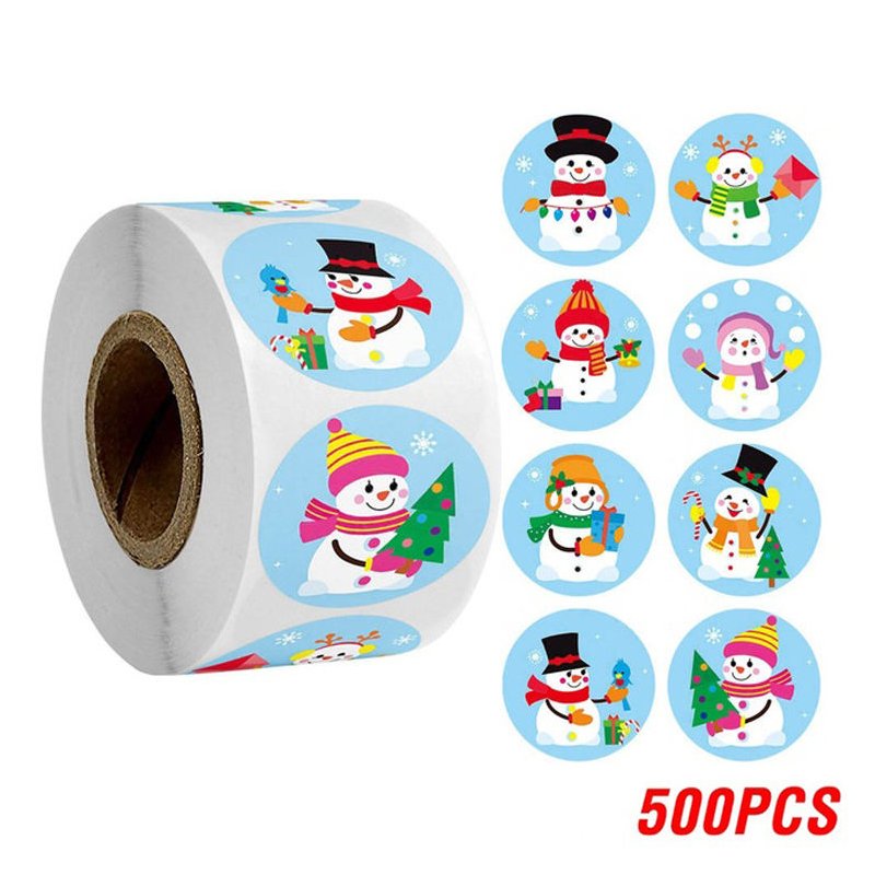 2025 Christmas Snowman Stickers Custom Waterproof Vinyl Holiday Merry Christmas Sticker for Kids Teens Home Decoration