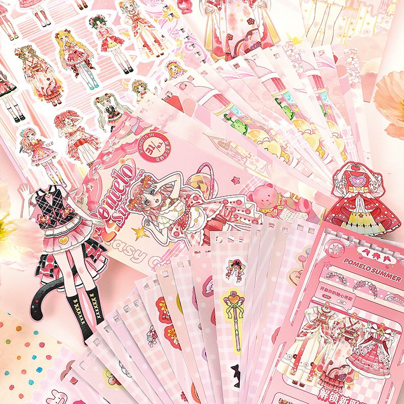 Simno DIY Princess Cartoon Clothing Changing Stickers Lovely Girl Dress up Changing Clothes Kids Toys