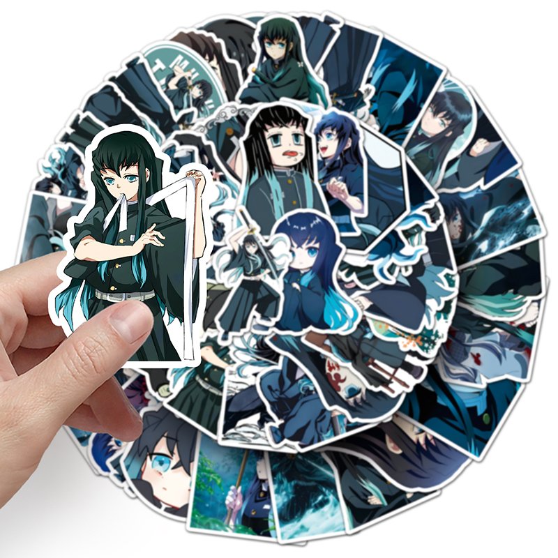 50pcs Factory Wholesale Anime Demon Slayer Cartoon Sticker Vinyl PVC Tokitou Muichirou Stickers