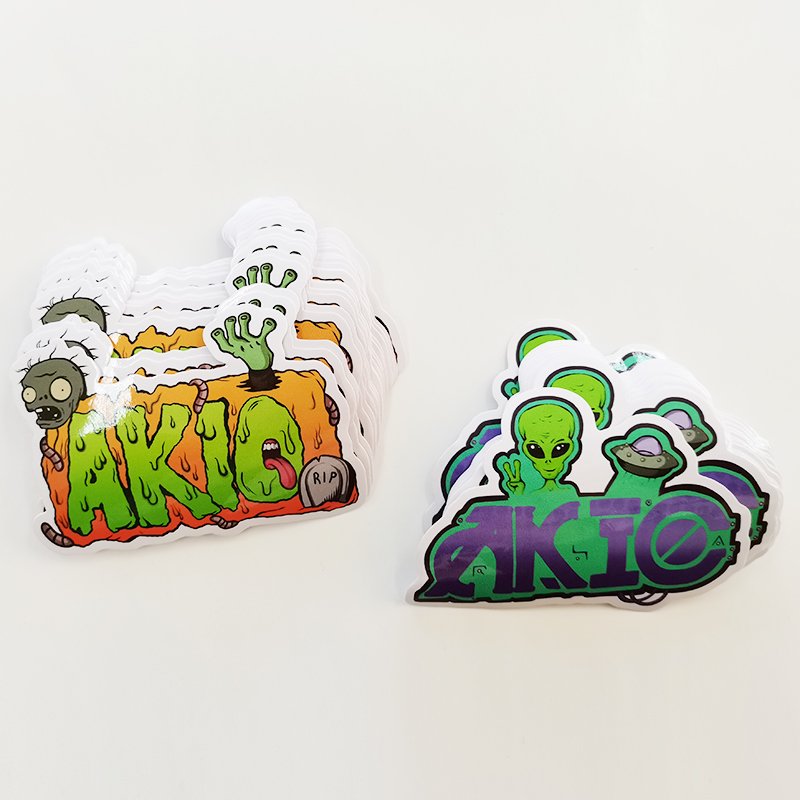 Waterproof UV Printed Adhesive Paper Carton Label Custom Cute Cartoon Vinyl Sheet Sticker Glossy Custom Printed Packaging