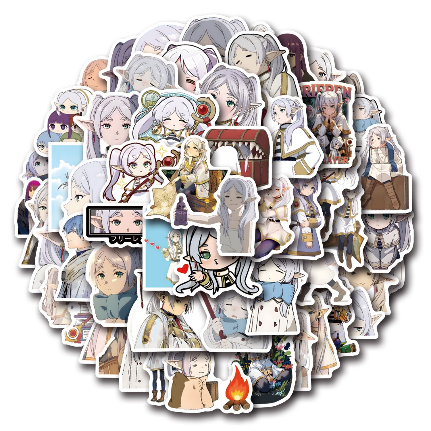 55Pcs Frieren Beyond Journeys End Anime Graffiti Stickers For Bottle Book Decor Japanese Cartoon Sticker
