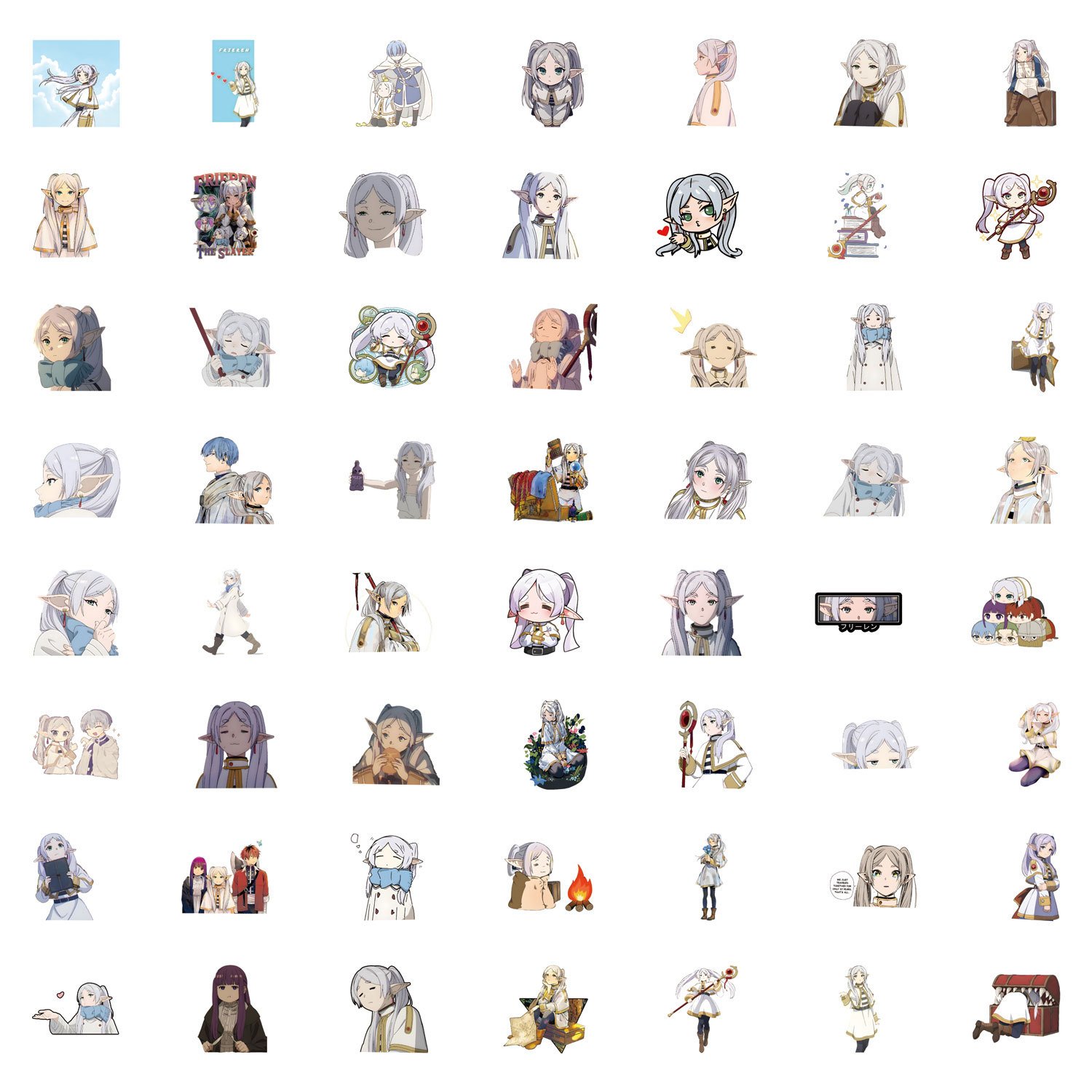 55Pcs Frieren Beyond Journeys End Anime Graffiti Stickers For Bottle Book Decor Japanese Cartoon Sticker