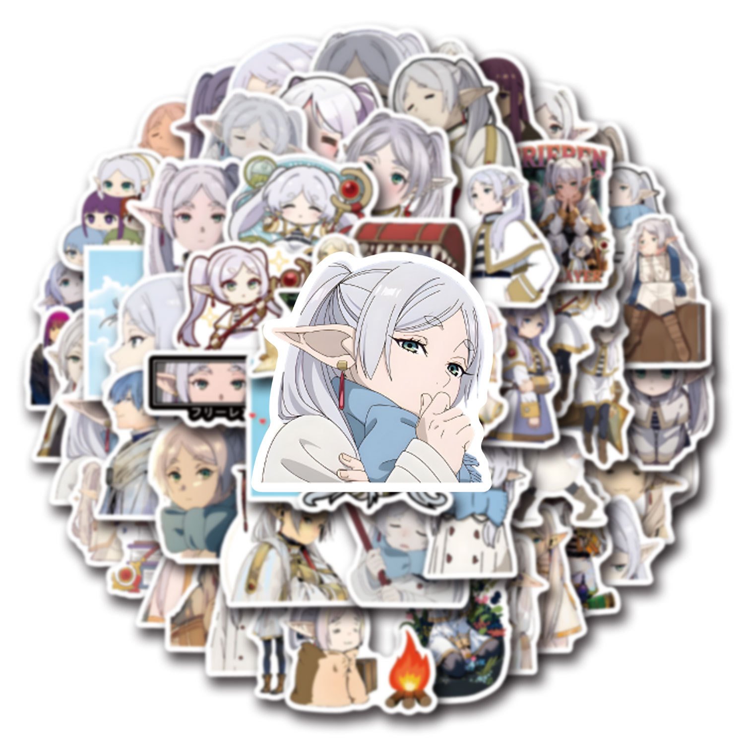 55Pcs Frieren Beyond Journeys End Anime Graffiti Stickers For Bottle Book Decor Japanese Cartoon Sticker