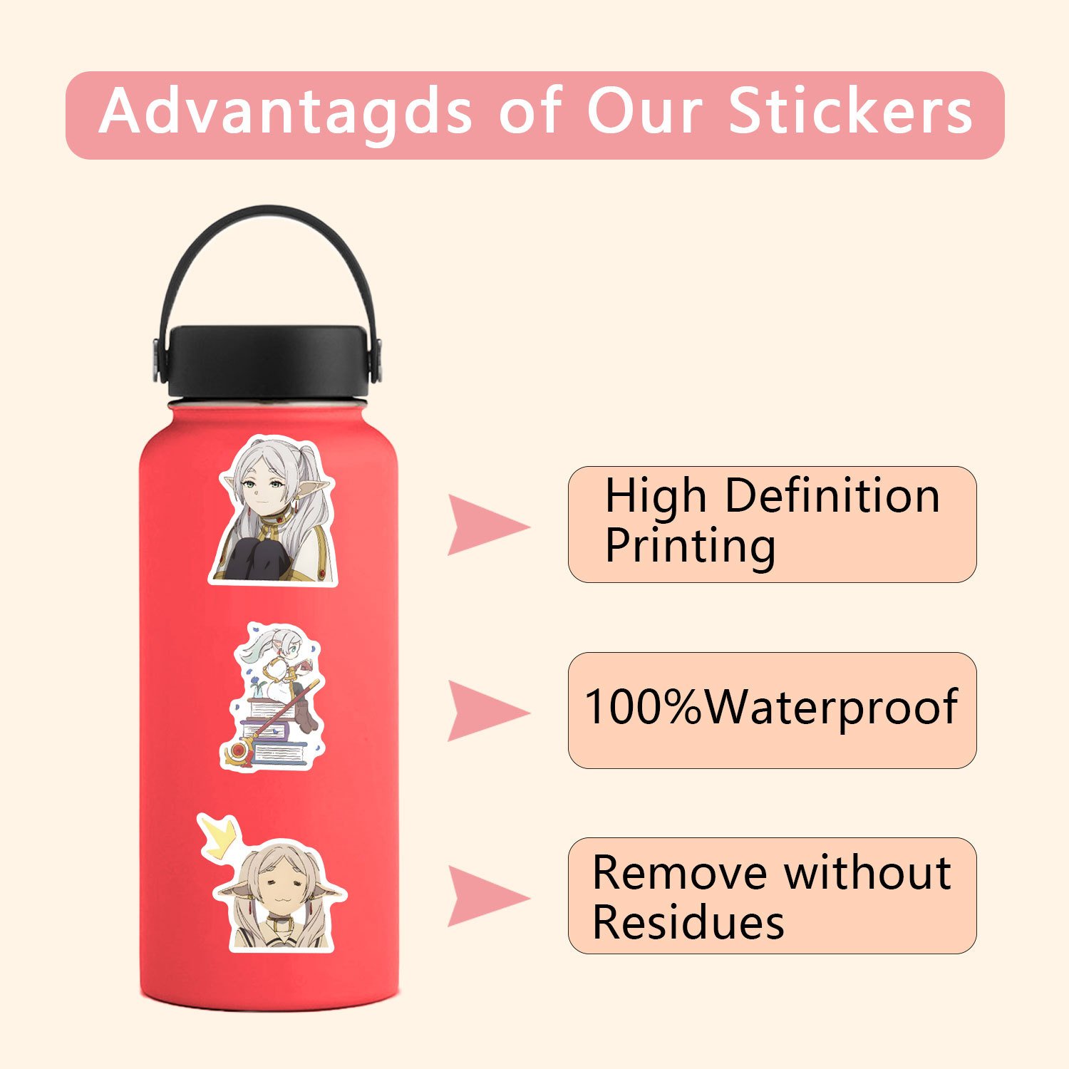 55Pcs Frieren Beyond Journeys End Anime Graffiti Stickers For Bottle Book Decor Japanese Cartoon Sticker