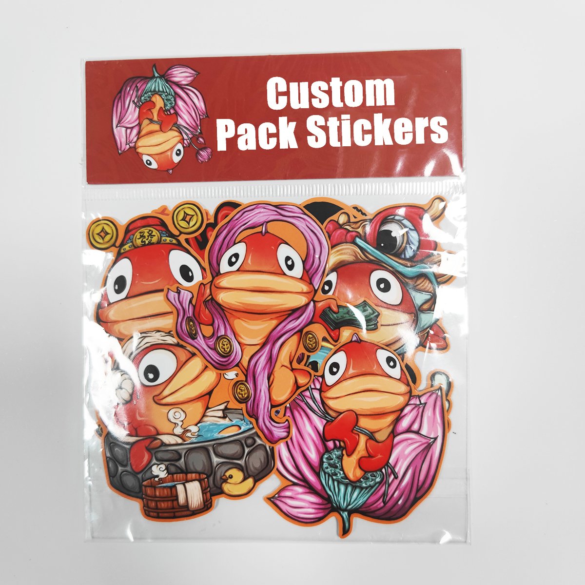Cartoon Sticker Packs in OPP Bag for Advertising Promotion Use Waterproof Die Cut PVC Vinyl Custom Sticker Packs