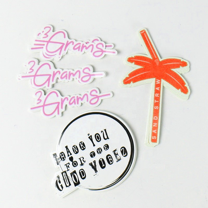 Custom Logo Self Adhesive Glitter Die Cut Vinyl Stickers Waterproof Vinyl Holographic CartoonDie Cut Stickers
