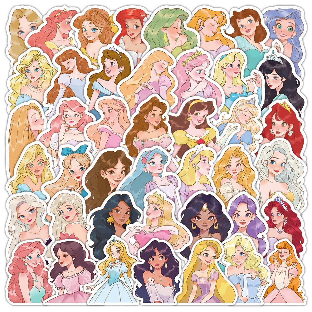 50PCS Fairy tale cartoon girly beauty princess sticker