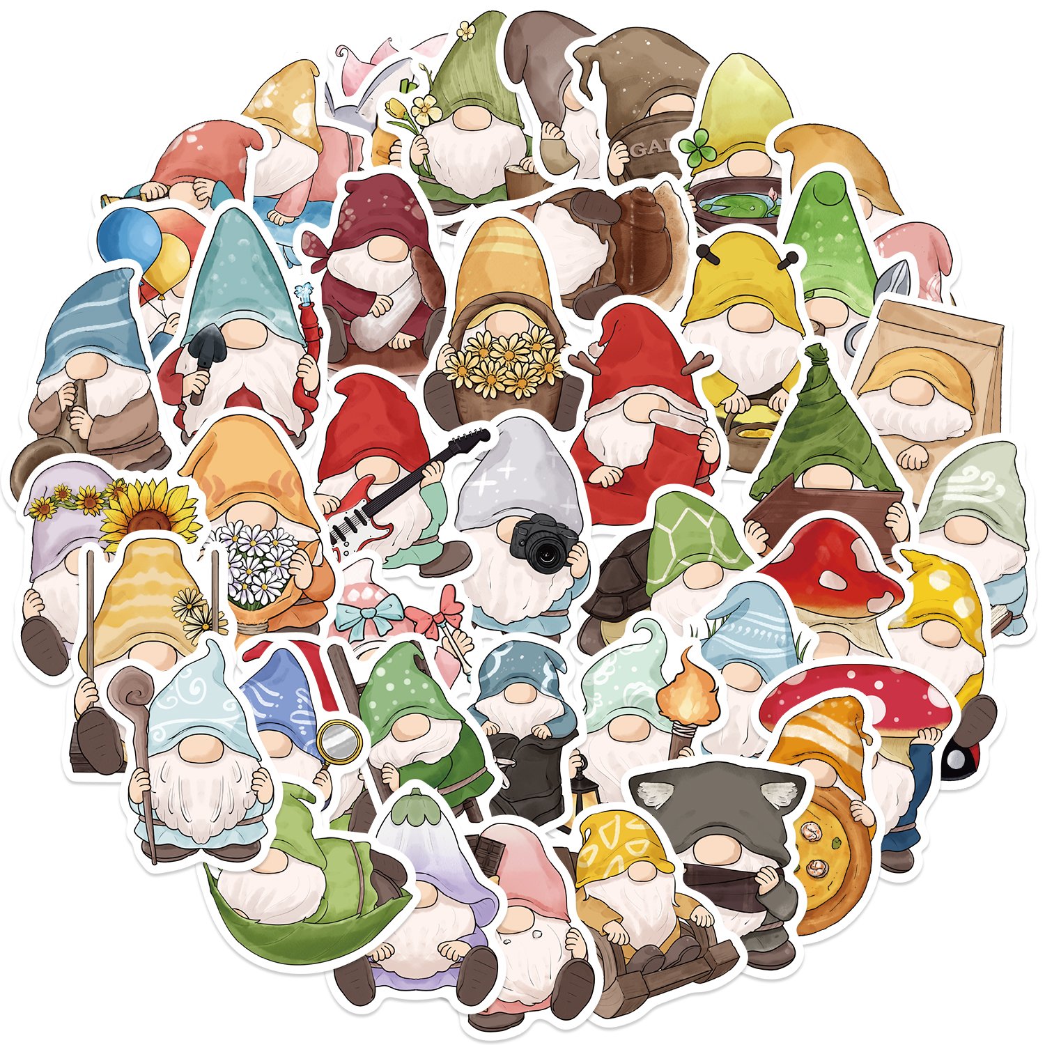 50pcs Cartoon Dwarf Christmas Graffiti Stickers Laptop Phone Case Luggage Diary Decoration Waterproof Toy Gift Decal Wholesale