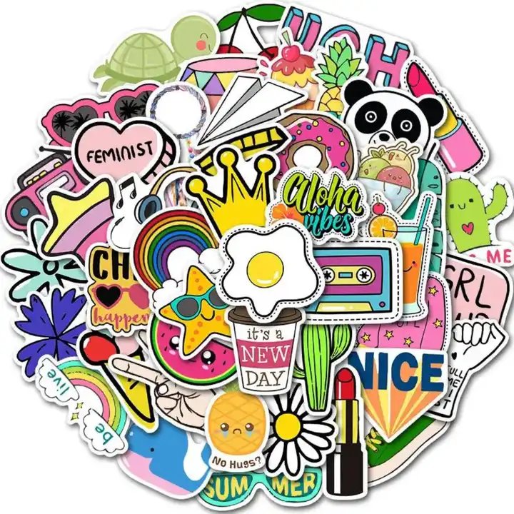 Custom cartoon waterproof label stickers Custom die-cut self-adhesive label stickers