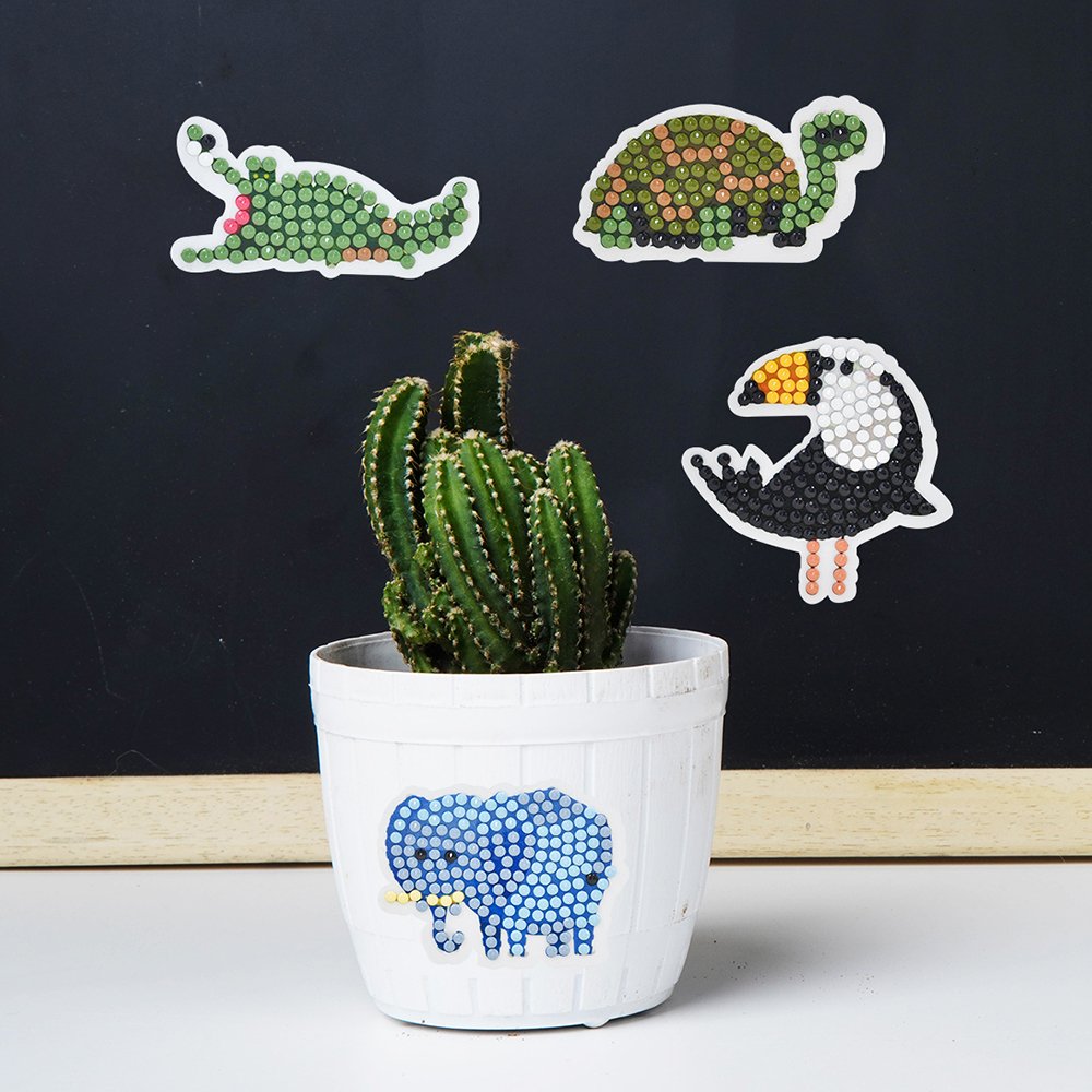 Hot Sell Kids Diamond Painting Stickers Kit DIY Arts Elephant Tortoise Lion Giraffe Diamond Painting