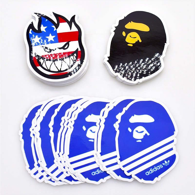 Custom maker design printing cartoon self adhesive pvc waterproof die cut vinyl stickers