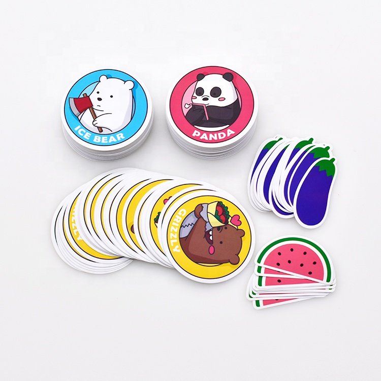 Custom maker design printing cartoon self adhesive pvc waterproof die cut vinyl stickers