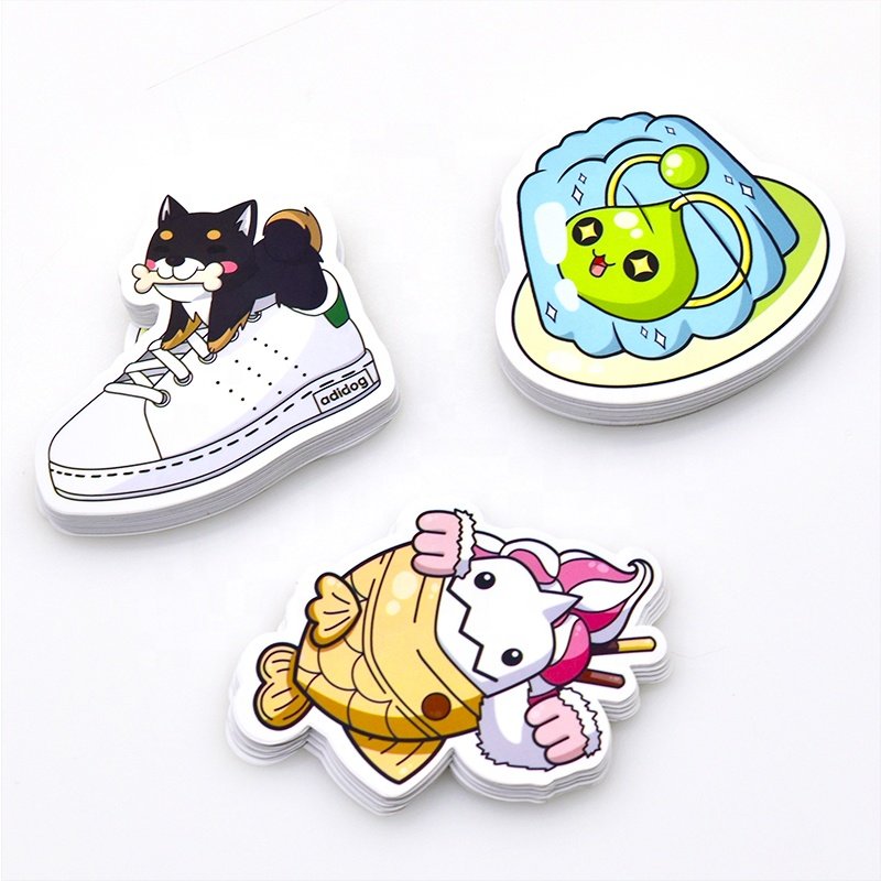 Custom maker design printing cartoon self adhesive pvc waterproof die cut vinyl stickers
