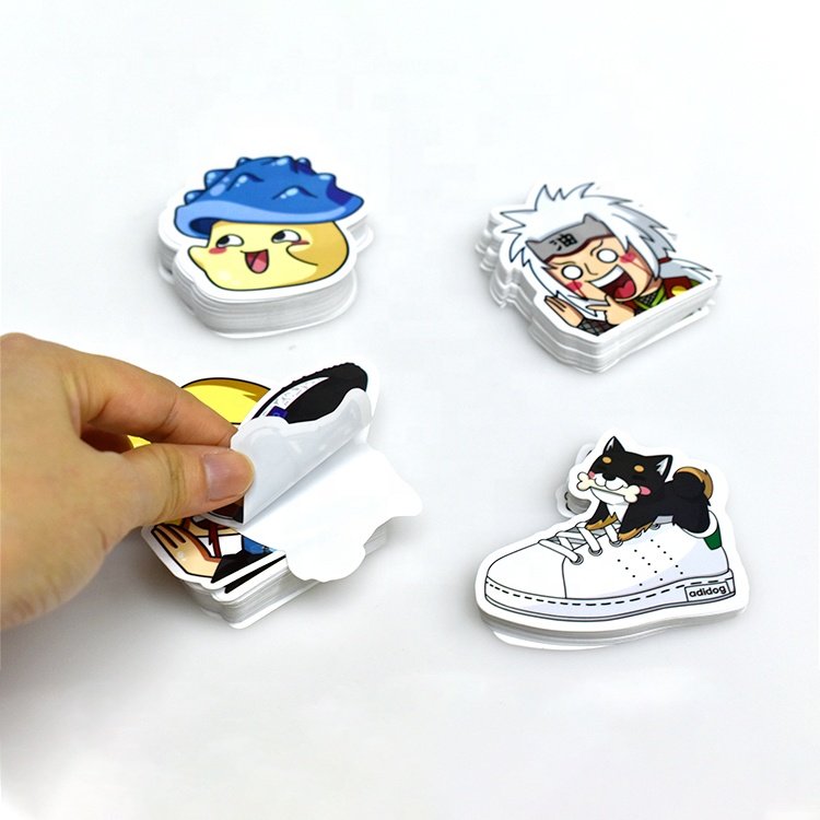 Custom maker design printing cartoon self adhesive pvc waterproof die cut vinyl stickers
