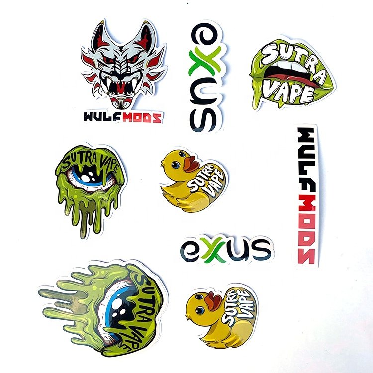 Custom Die Cut Self-Adhesive Waterproof Vinyl Sticker Logo Printing Label Holographic PVC Uvproof Sticker