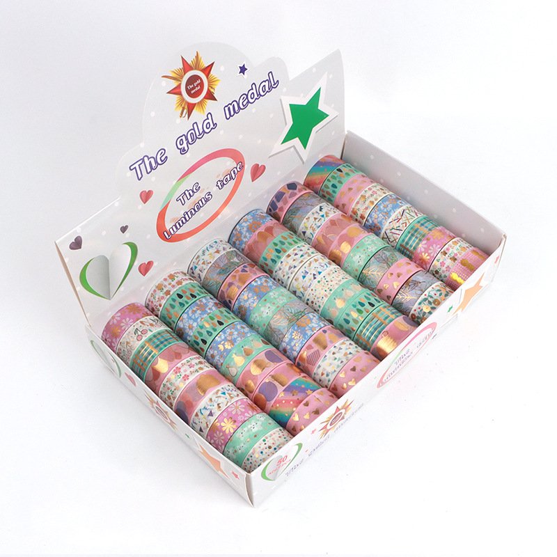 Paper tape set gift boxed children diy handbook tape new whole roll of decorative cute cartoon paper tape