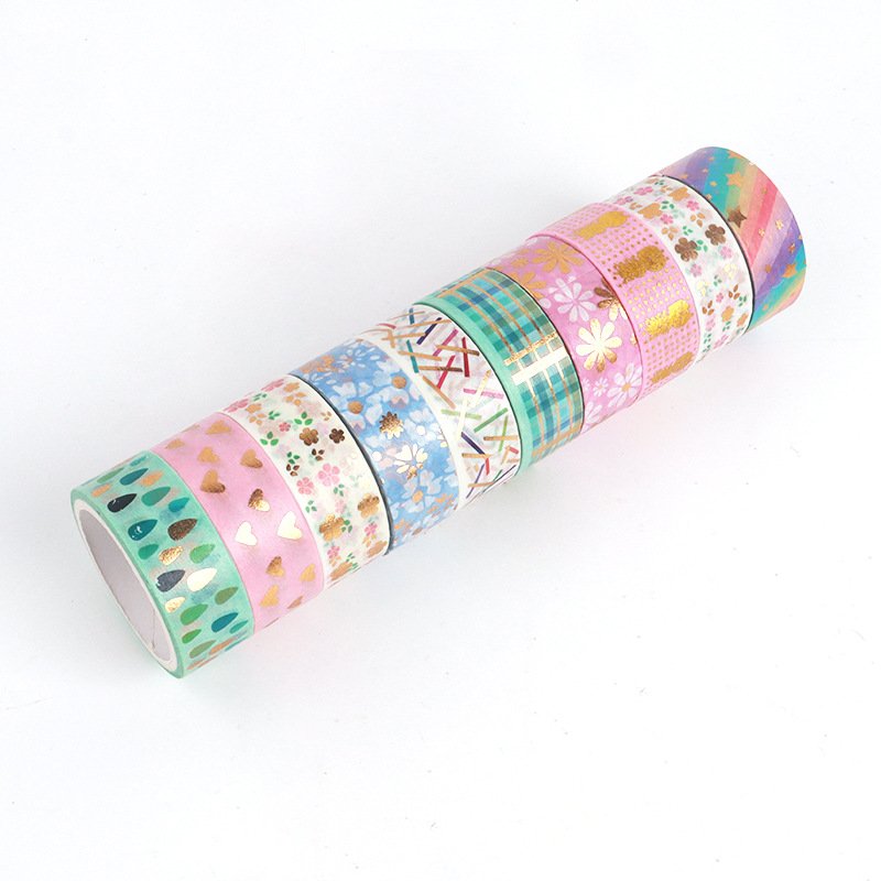Paper tape set gift boxed children diy handbook tape new whole roll of decorative cute cartoon paper tape