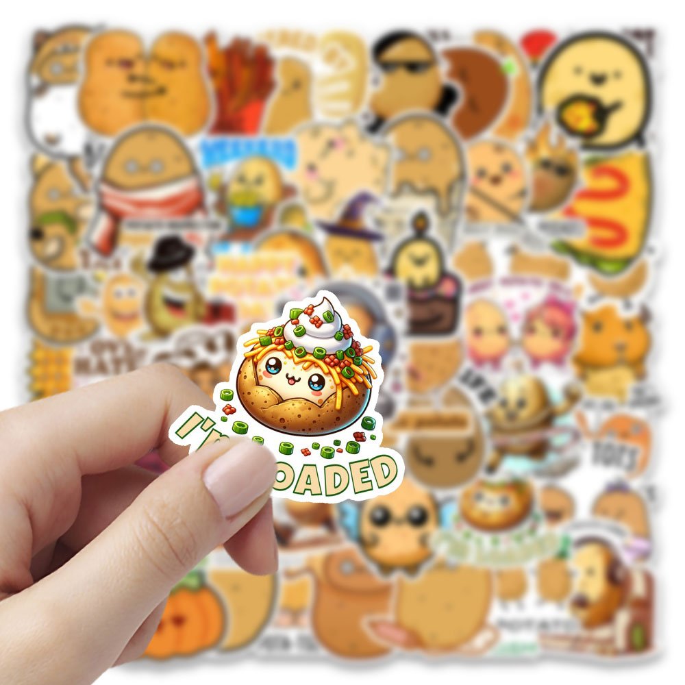 54pcs funny potato PVC waterproof graffiti decorative sticker pack for kids laptop phone bike car guitar notebook